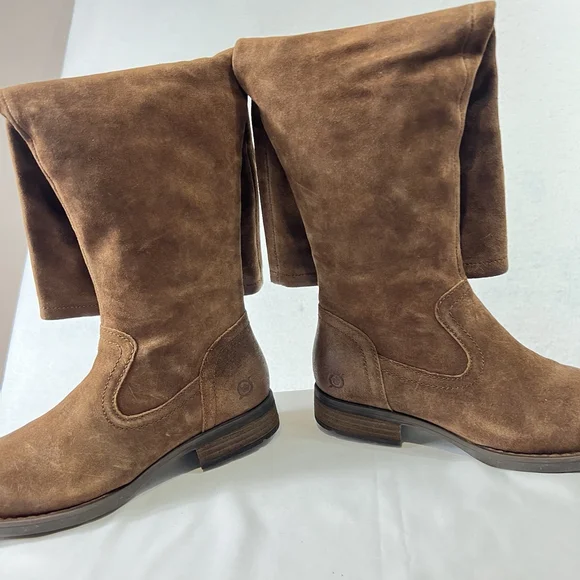 Born Womens Britton Over the Knee Brown Boot Leather Size 6.5M Riding Boots